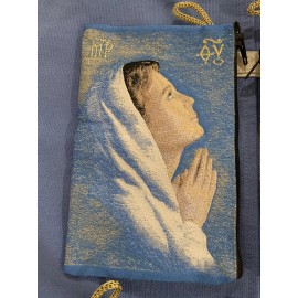 4 Pack Of Our Lady Gold Rosary Pouch 2 Sided Zippered Icon Cloth Case Coin Bag