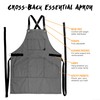 Under NY Sky Essential Grey Twill Apron - Cross-Back with