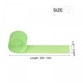 sourcing map Crepe Paper Streamer Party Streamer Decorations 1.77 inch Wide 32ft Long for Various Birthday Party Wedding Festival Party Decorations, Light Green Pack of 6