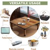 WIKLMOTH Japanese Wooden Folding Tea Coffee Tables, Square Floor Adjustable