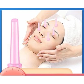 4Pcs Massage Cupping Set Silicone Mini Facial Cups Face Massager Helper Skin Care Neck Back Eyes Massaging Cup Safe to Use, Don't Worry About Burns Health Care Products, Massage Tools (Purple)