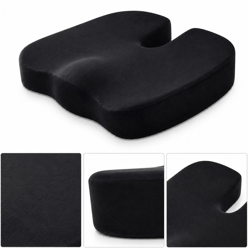 U-Shaped Memory Foam Seat Cushion – Non-Slip Coccyx & Hip