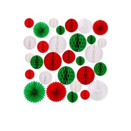 YFFSFDC Christmas Honeycomb Balls Set of 30 Christmas Decorations Party Decorations