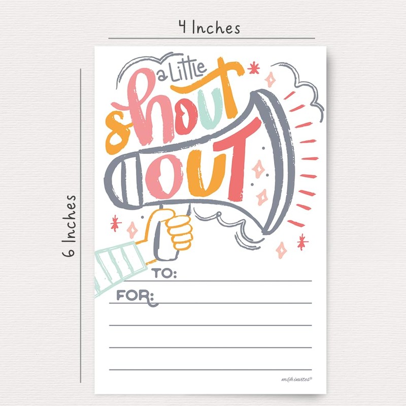 Fun Shout Out Cards For Employees, Office Staff, Teachers and