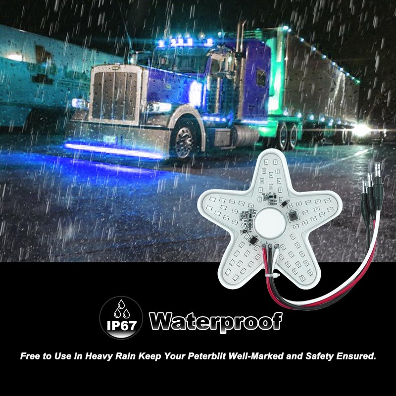 XtraGlow Peterbilt Air Breather Lights A13 Ultra-Thin Hex Style Air