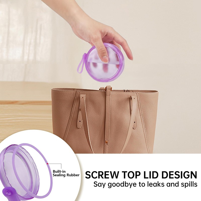 Leakproof Denture Case Purple Denture Soaking Cup False Teeth Container,