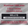 Custom Vin Tag-Compatible with Willys