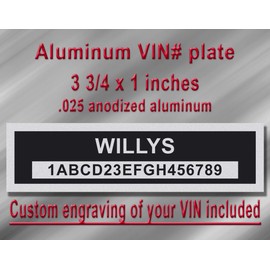 Custom Vin Tag-Compatible with Willys