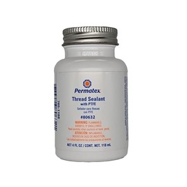 Permatex 80632 Thread Sealant with PTFE, 4 oz. , White
