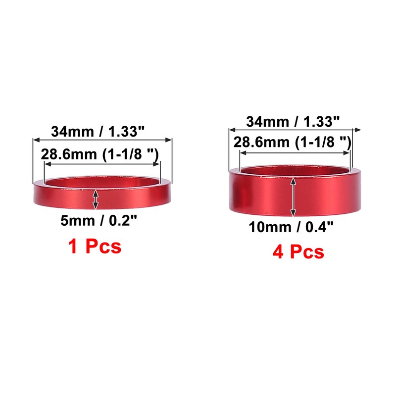 X AUTOHAUX 1 Set Bicycle Headset Spacer 28.6mm Fit for