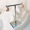 925 silver 18k gold two-line cubic ring earrings gold /