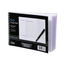 Classroom Supply iQ Notes Organizer Tablet - Spiral Bound - 80 Sheets - 6 x 8.5 Inches - 2 Set - 8 Inches X 6 Inches