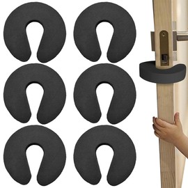 PLABBDPL 6 Pieces Door Stoppers for Kids, Foam Door Stoppers Child Safety Finger Foam Door Stopper, Door Lock Kids Door Stopper, Black