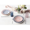 Fortessa Havana Vitrified China Coupe Rimless Plate 4 Pack, Blue,