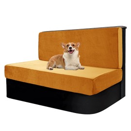 UNBBRRL Velvet RV Dinette Cushion Covers Stretch Camper Bench Cover Couch Cover with Seat Cushions Cover and Backrest Cover to Protect Furniture (Gold)