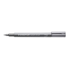 STAEDTLER Metallic brush marker, brush tip, line width 1-6 mm, opaque on light and dark paper, easy to wipe off smooth surfaces, 10 pens, silver, 8321-81