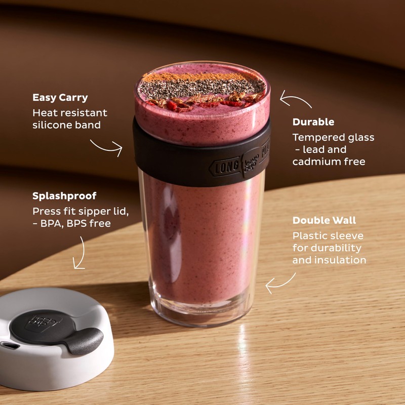 KeepCup Longplay - Reusable Coffee Cup, Double Wall Glass with