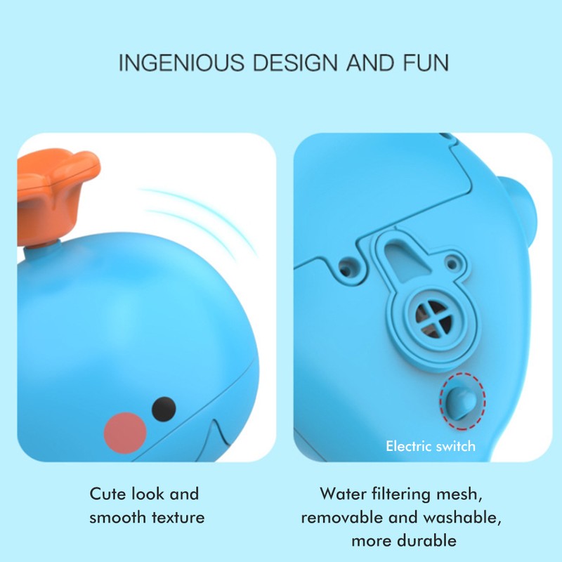 Baby Bath Toy Spray Whale Electric Infant Water Pump Swimming