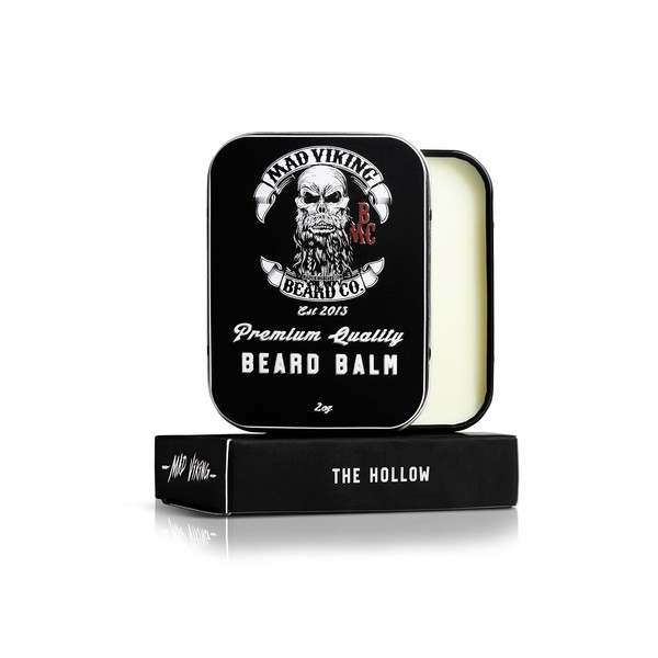 Mad Viking Beard Co. Beard Balm for Men - All Natural Ingredients, Handmade and Cruelty-Free, Medium to Heavy Hold, Maintain and Manage Beard Hair, Made in the USA (The Hollow, 2oz Beard Balm)