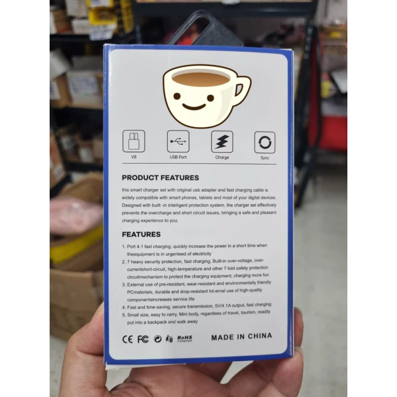 K&H Cargador Entrada V8 Carga Rapida Usb Universal Celulares