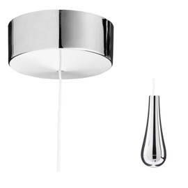 Taps2Traps™ Chrome Bathroom Ceiling Light Pull Cord Switch 2 way 6A With CP Teardrop Pendant