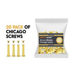 Professional Brass Screw Post Set | 20-Pack Chicago Style Binding Screws | 18mm Heavy-Duty Fasteners for Leatherworking, Scrapbooking, Albums, DIY Projects