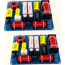 2 x Speakers Frequency Splitter Crossover 3-Way 300 W HiFi Audio Speaker Treble Middle Bass 3 Units Crossover Filter for 3-5 Inch Speaker