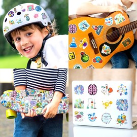 Science Stickers for Laptop(300 Pcs),Gift for Kids Teens Adults Girl,Chemistry Biology Physics Waterproof Stickers for Water Bottle,Vinyl Stickers for Scrapbook,Journal,Dairy,Skateboard