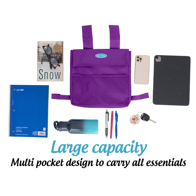 Universal 2-Pocket 8"x9" Walker Side Mini-Pouch (Black)