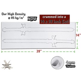 EVA Foam Cosplay - 4mm (1mm to 10mm) - White or Black - 14" x 39" Sheet - Ultra High Density 85 kg/m3 - by The Foamory