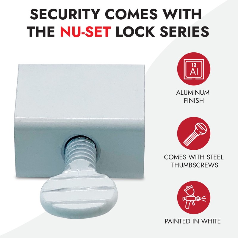 NU-SET Lock | Sliding Window Lock | 6 Pack Thumb