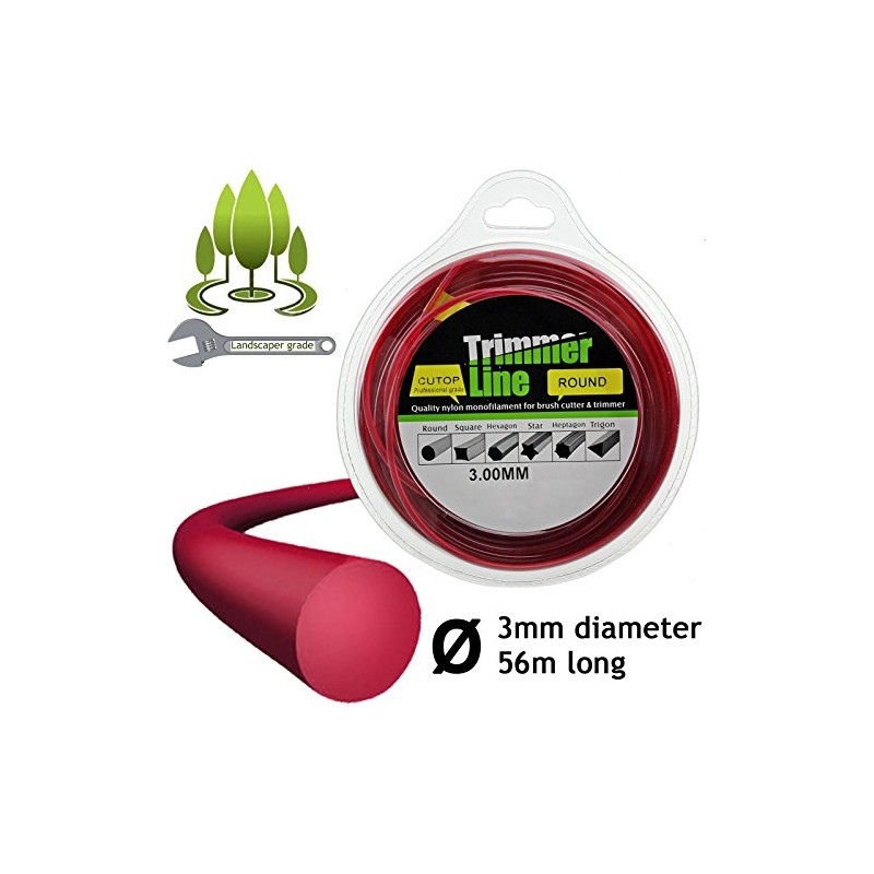 SPARES2GO Round 3mm Diameter 2 x 28m Strimmer Trimmer Brush