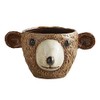 47th & Main Textured Shaped Ceramic Planter, Large, Bear Face