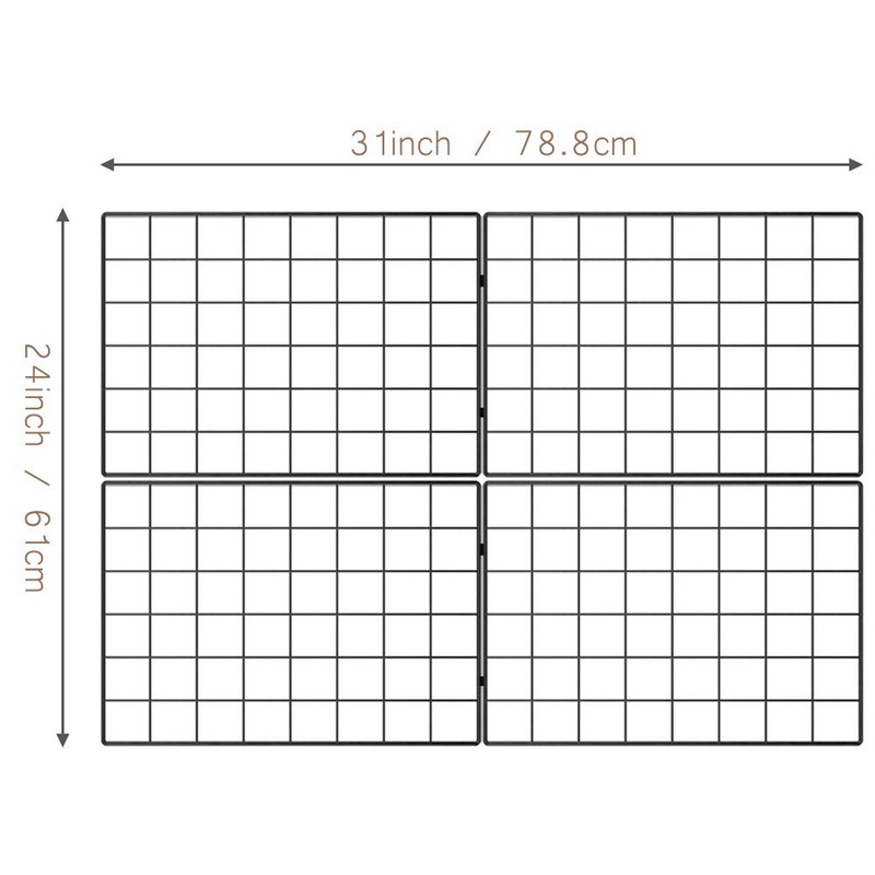 Kakivan Wire Wall Grid Panel for Photo Display, DIY Iron