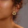 XIXINI Chunky Gold Earrings for Women, 14k Gold Plated Statement