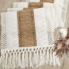yuboo Boho Table Runner 108 inches Long - Fall Wedding Table Runner, Long Macrame Dresser Cover Top for Dining Room, Kitchen, TV Stand, Fall Home Decor, Brown