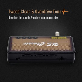 SONICAKE Guitar Headphone Amp Mini Guitar Headphone Amplifier US Classic Rechargeable Plug-in Pocket Bedroom Overdrive Reverb Effects