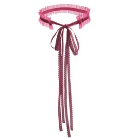 MOMOCAT Red Lace Tie Bow Stretchy Velvet Choker Necklace for Women Burgundy Ribbon Chokers Necklaces for Woman Gothic Cute Chockers 90s Chocker Jewelry Accessories for Women