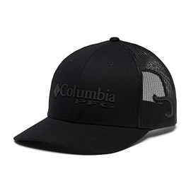 Columbia - PFG Gorra Unisex de béisbol con Malla, Cierre a presión en la Parte Trasera, Color Negro, diseño de anzuelos