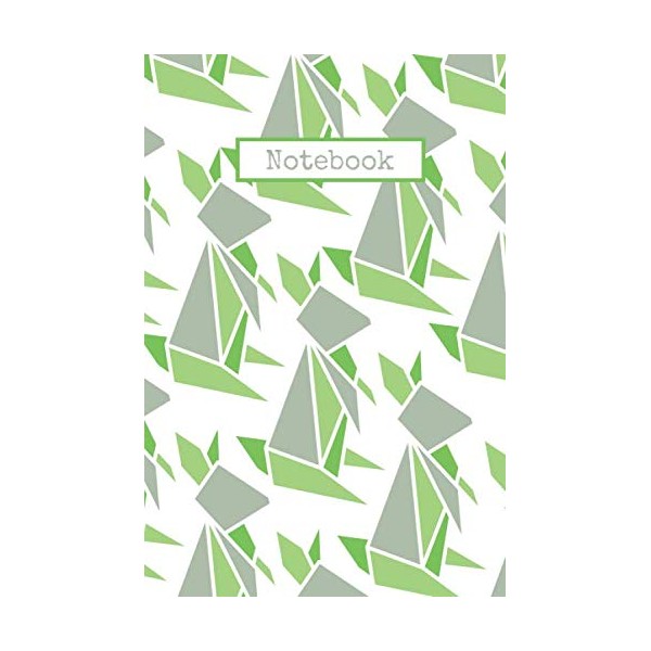 Notebook: 6"x9" college ruled notebook, journal, diary, origami design cover,