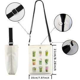 JTOUK Matcha Drinks Crossbody Bag Ceremonial Matcha Mornings Gift Iced Matha Latte Lover Gift (Matcha Drinks CB EU)