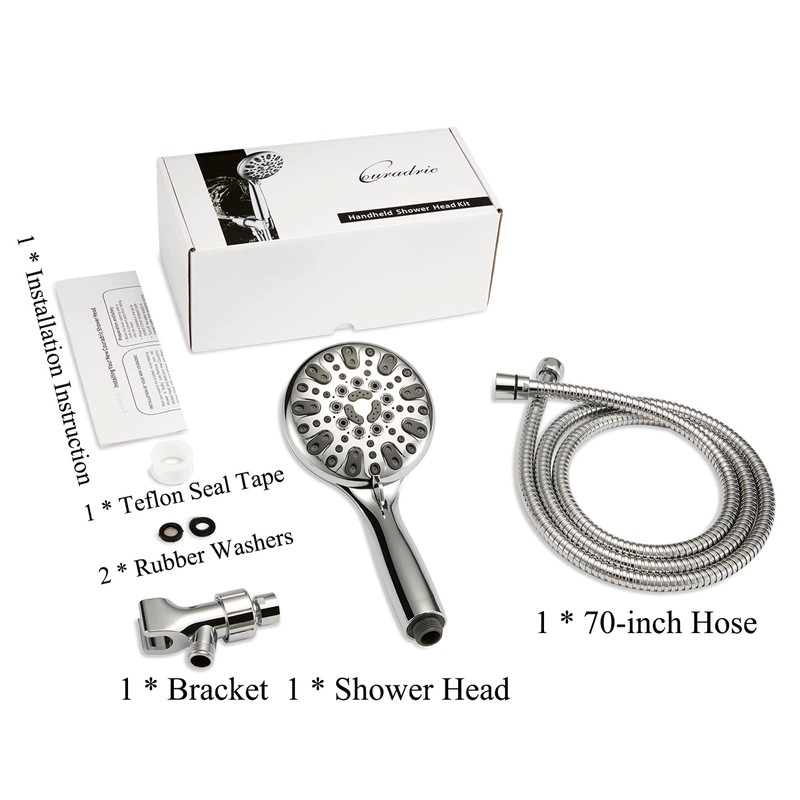 Handheld Shower Head, 6 Spray Setting High Pressure Shower Head