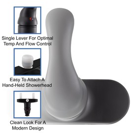 RecPro RV Shower Diverter Faucet with Single Lever | Matte Black