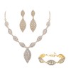 Flyonce Wedding Jewelry Set Rhinestone Crystal Bridal Leaf Necklace Link