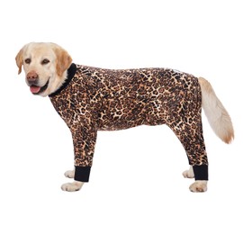 BT Bear Large Dog Clothes, Elastic Pet Onesie Clothes Protect Joints Anti-hair Anti Licking, Wound Protection Pet Pajamas Jumpsuit For Medium Large Dogs (XXXL,Leopard)