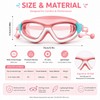 Kids Swim Goggles with Earplugs – Anti-Fog Waterproof Large Frame