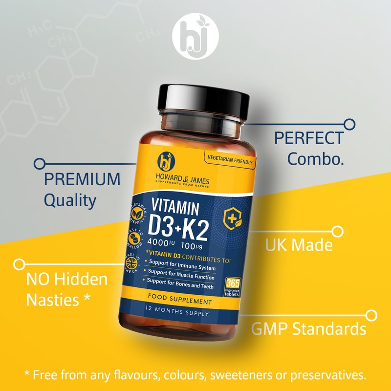 Vitamin D3 4000iu Plus Vitamin K2 100ug (MK7) 365 High