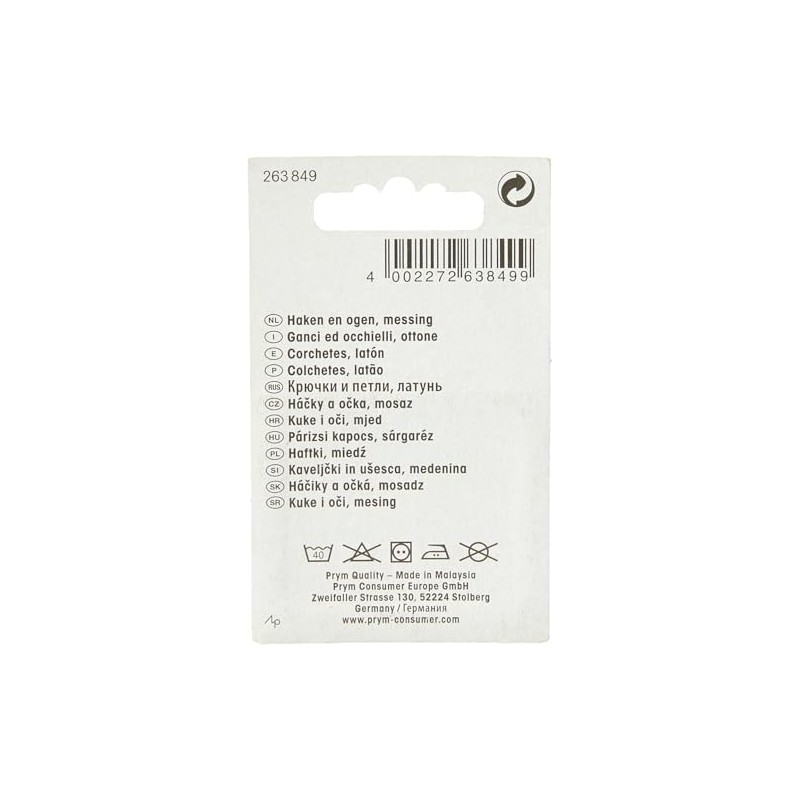 Prym Hooks and Eyes Brass 1 Black