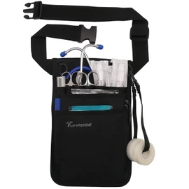 Bolsa de almacenamiento de enfermera, práctica bolsa de bolsillo para enfermera, bolsa organizadora de cinturón. (negro)