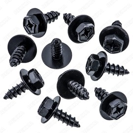 Rexka 10pcs Bumper Cover Mud Guard Rocker Molding Screw Bolt for 90159-60498 Tacoma,Tundra,Highlander, RAV4, ES,GS,is,LS,RX